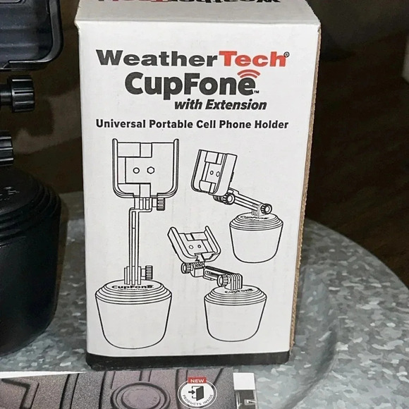NWT WeatherTech CupFone ‼️WITH EXTENSION NECK‼️Car Cup Cell Phone Holder Black - Picture 2 of 7